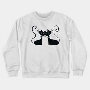 Cosmic Cats in Love (Black) Crewneck Sweatshirt